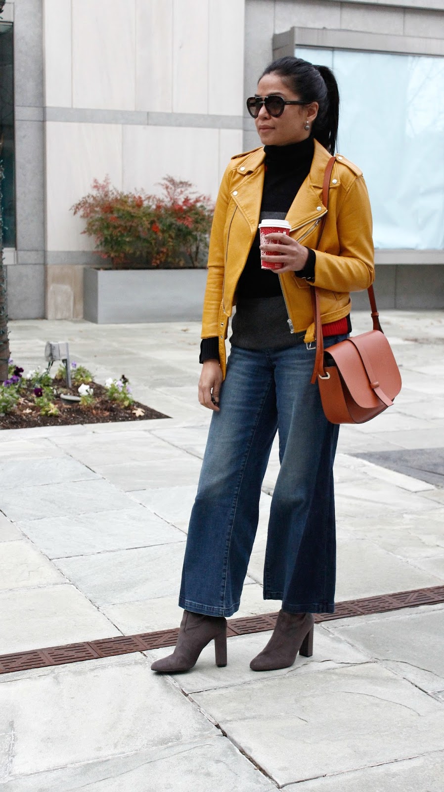 wide leg jeans with boots