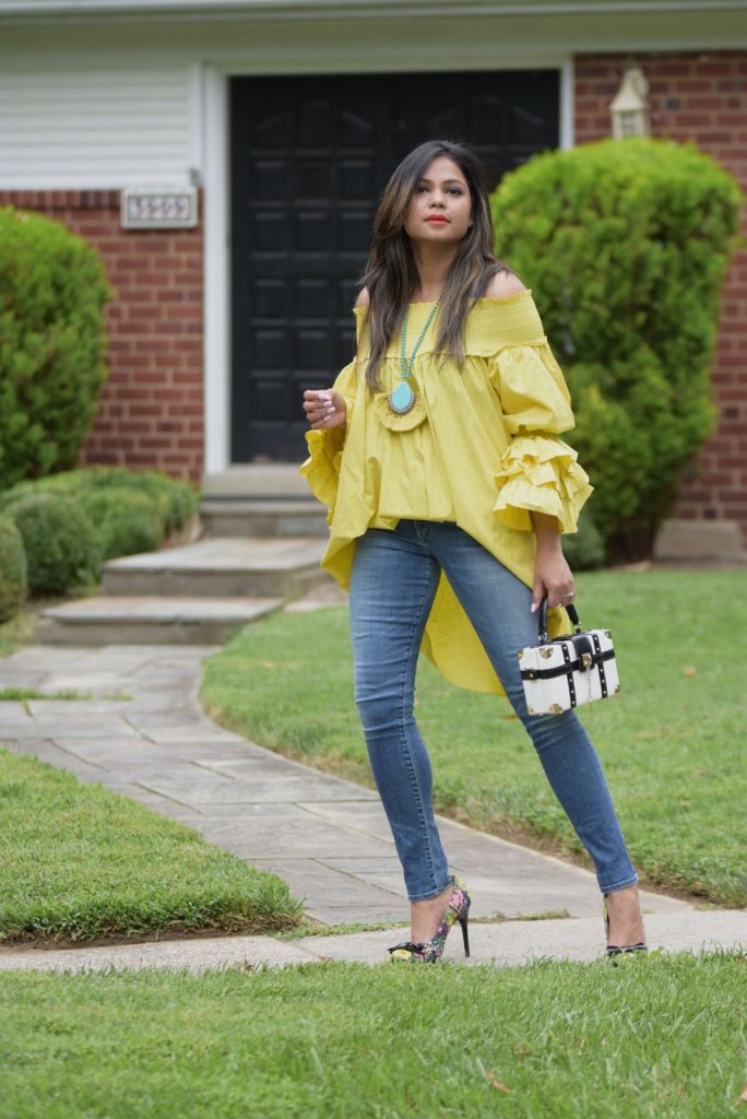 how to wear dress over jeans, fall fashion, baloon sleeves, skinny jeans, colorful pumps, blogger, style, street style, chartreuse dress .jpg how to wear dress over jeans, fall fashion, baloon sleeves, skinny jeans, colorful pumps, blogger, style, street style, chartreuse dress .jpg