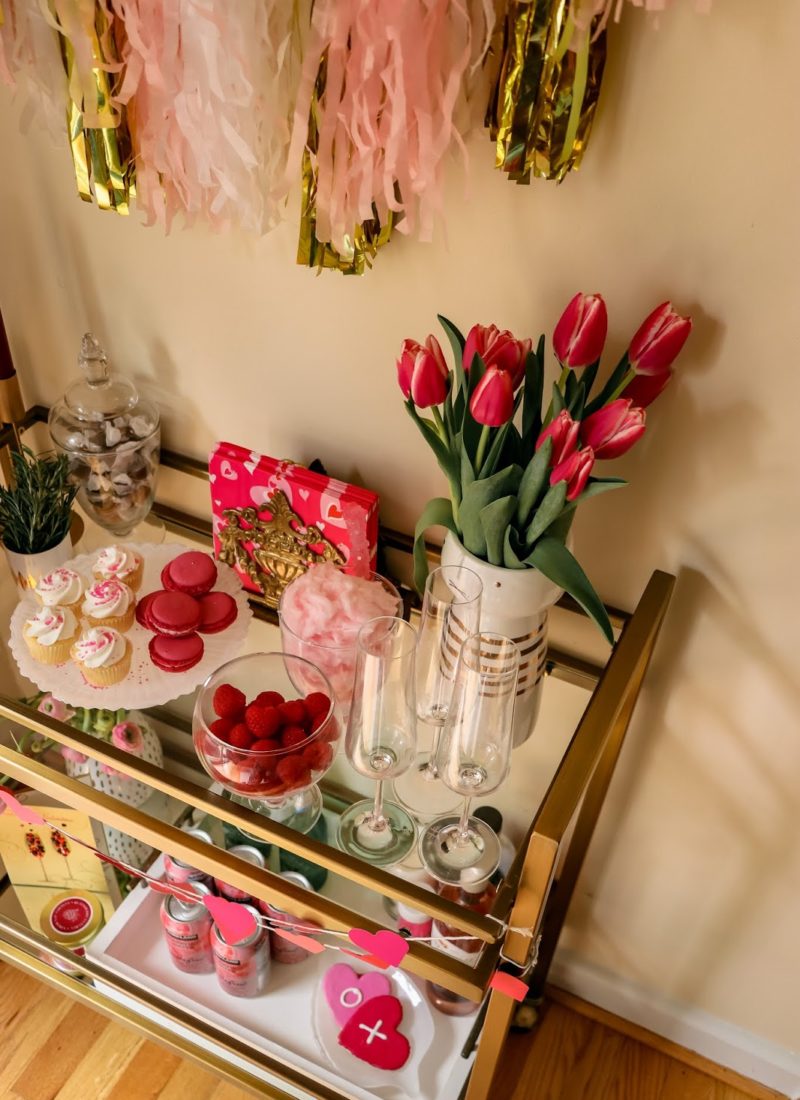 HOW TO SET UP A VALENTINE’S THEMED BAR CART