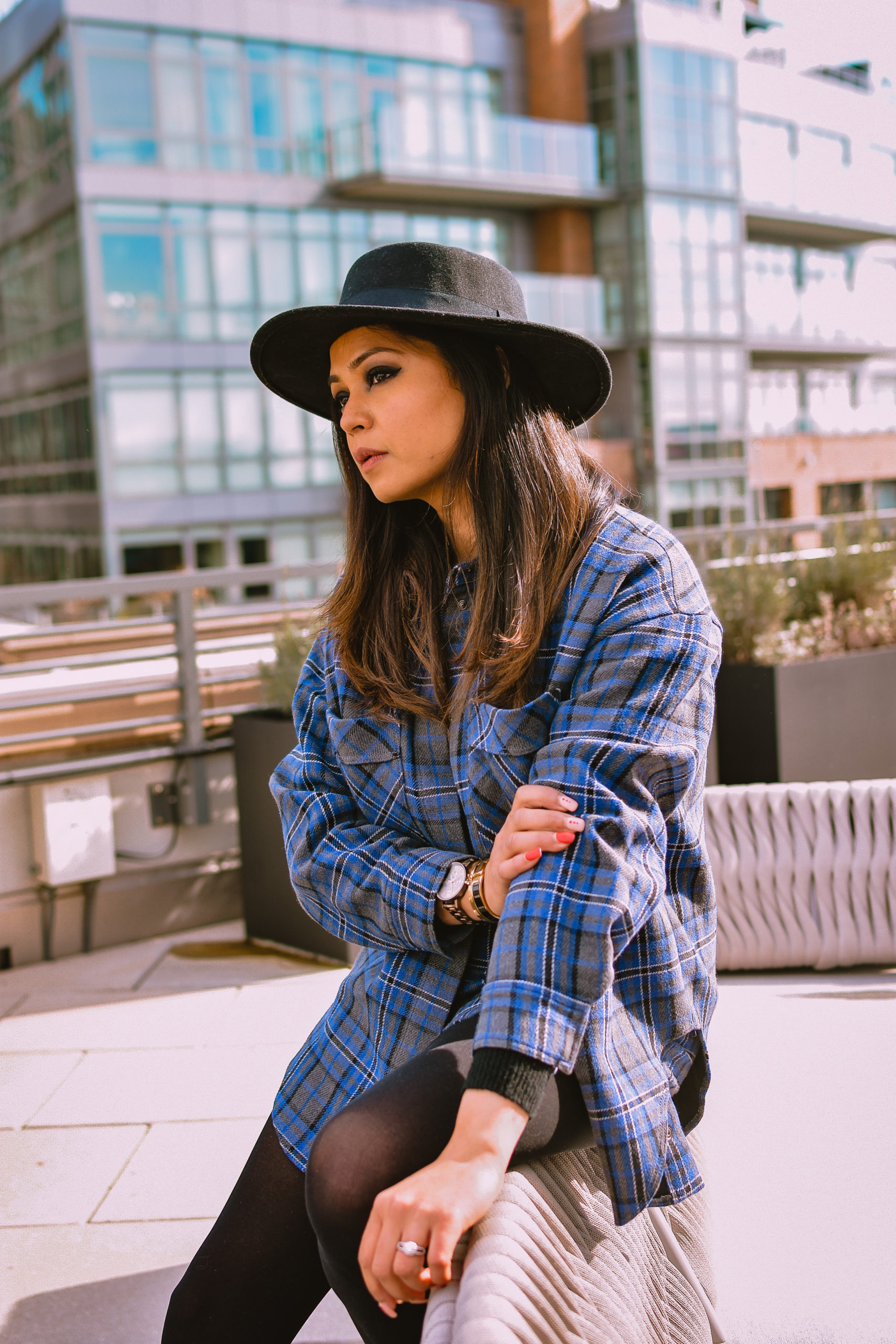 how to stay productive in lockdown, work from home tips, shacket look, plaid shorts and jacket look, outfit of the day, myriad musings, saumya Shiohare 