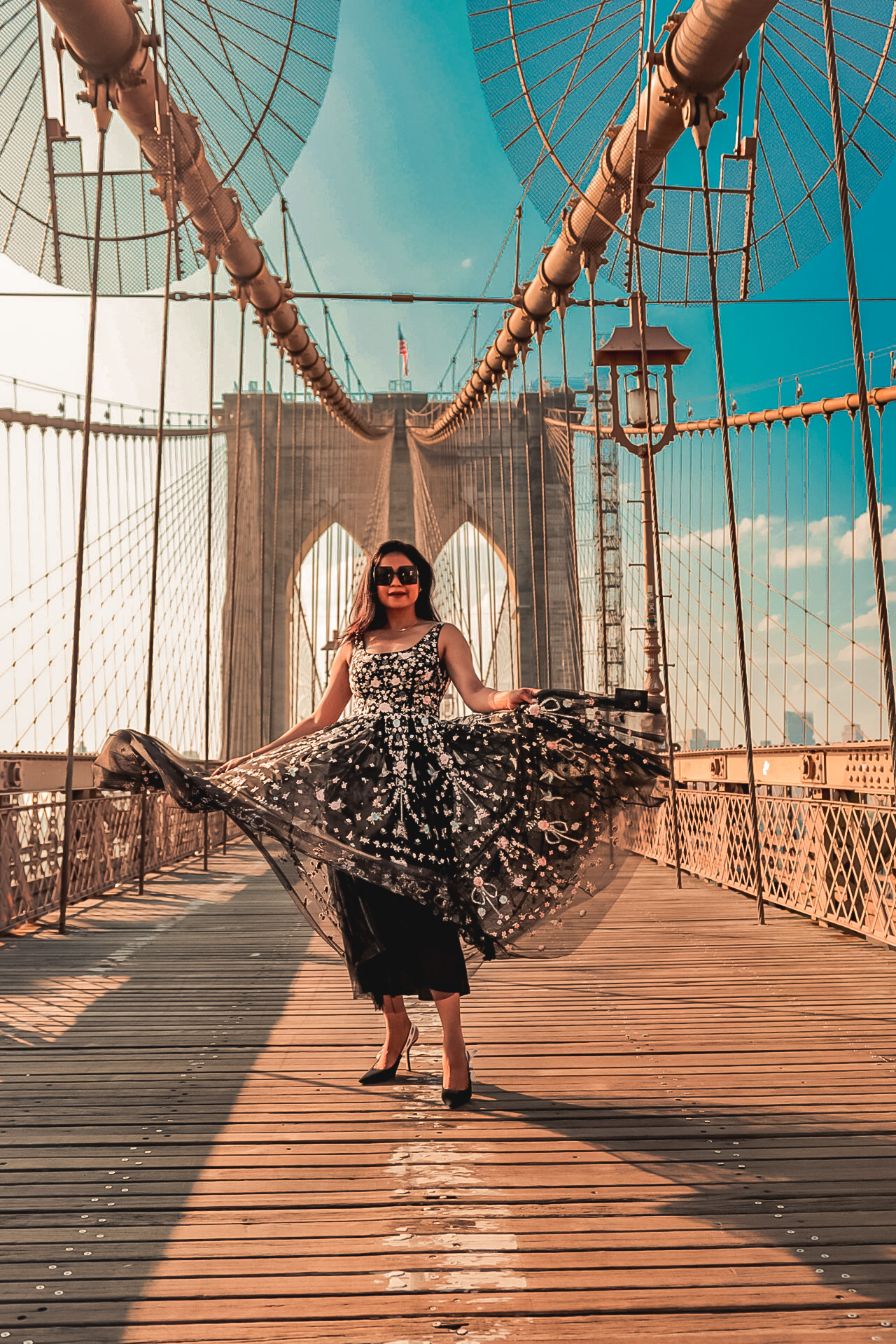 needle and thread tulle embroidered dress, birthday special post at Brooklyn bridge, cancerian, myriad musings, Saumya Shiohare 