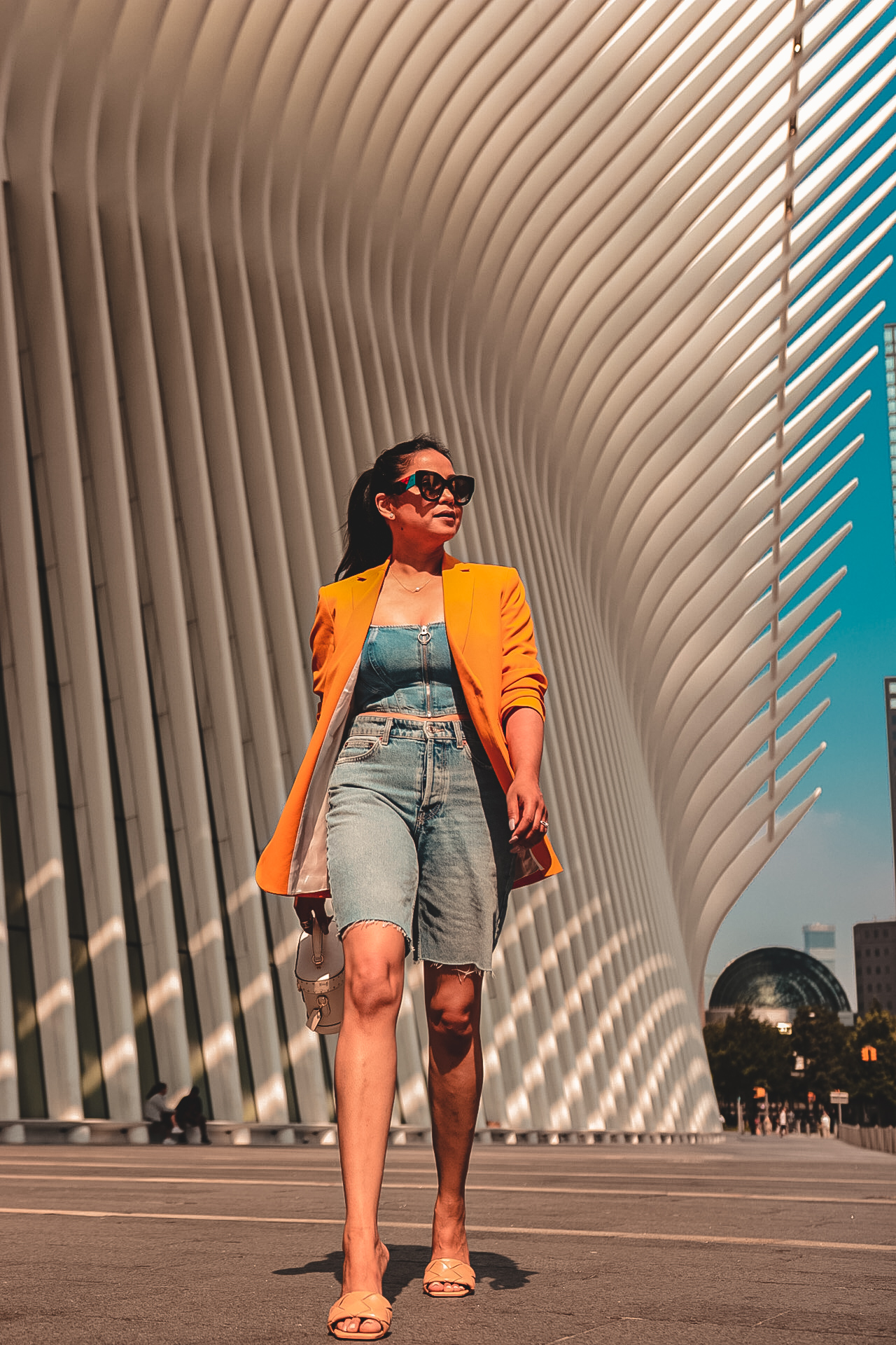 denim bermuda shorts, denim crop top, summer style, myriad musings, Saumya Shiohare 